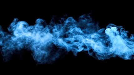 Aufkleber - Dynamic blue smoke swirls abstract background digital art dark environment creative concept