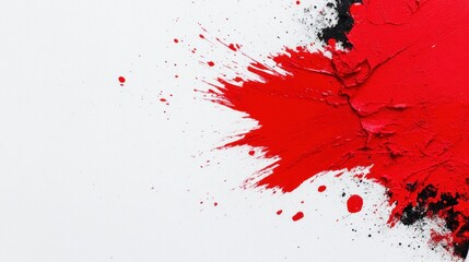 Aufkleber - Dynamic red paint splash artwork studio space digital art creative environment abstract concept