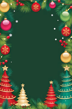 social media post template for Christmas and new year featuring a festive seasonal design with blank space for promotional text conveying holiday cheer
