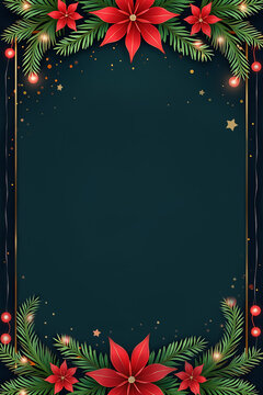social media post template for Christmas and new year featuring a festive seasonal design with blank space for promotional text conveying holiday cheer
