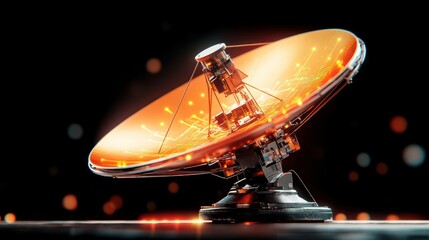 Aufkleber - Innovative satellite technology future lab 3d render futuristic environment close-up view conceptual art