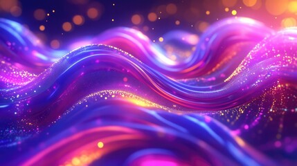 Aufkleber - A 3D-rendered cyber wave with vibrant, flowing dots and light lines, evoking the fluid movement of data particles and technological innovation.