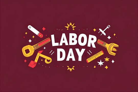 Labour day Safety hard hat and Construction tools background Labour Day concept on isolated background. 1st May celebrate on Labour Day is an annual holiday. celebration, day, poster, illustration, 
