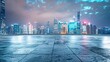 © ArpPSIqee - Empty square floor with city skyline background, Metropolitan Tranquility cityscape photography, daytime lighting