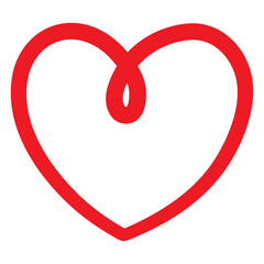 Poster - Heart shape continuous line drawing. Love linear symbol. Vector illustration isolated on white.