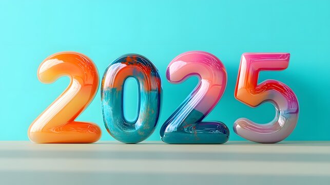 2025 happy new year greeting card. banner