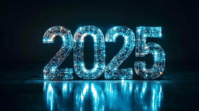 2025 happy new year greeting card. banner