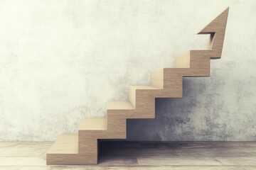 Ascending Arrow on Steps: Symbolizing Business Growth and Progress