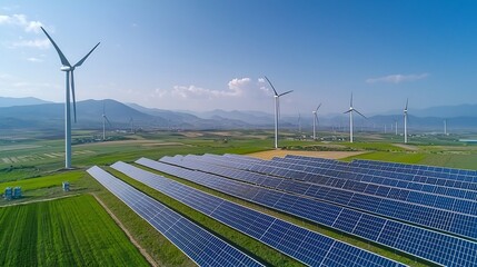 Aufkleber - Smart energy management system seamlessly integrating solar panels wind turbines