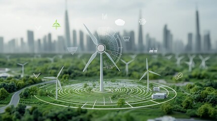 Poster - Efficient energy hub with AI powered smart grid technology balancing green renewable energy and traditional power distribution for a sustainable and reliable energy ecosystem