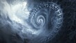 © Chainarong - Surreal abstract background with clock-like patterns fading into swirling fog, 8k, high detail