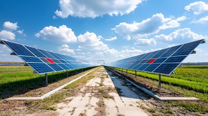 Poster - Sophisticated renewable energy facility featuring advanced smart grid technology energy storage systems and data driven optimization for sustainable and efficient power management and distribution