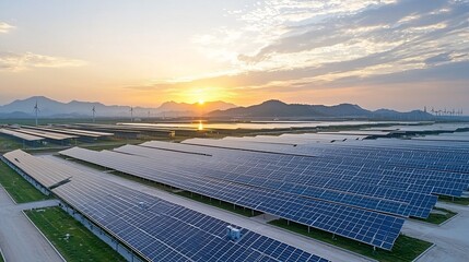 Leinwandbilder - 3D rendering of a renewable energy facility equipped with smart grid technology energy storage systems and advanced management solutions showcasing a clean efficient