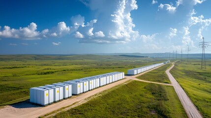 Leinwandbilder - Optimized renewable energy storage system within a smart grid infrastructure