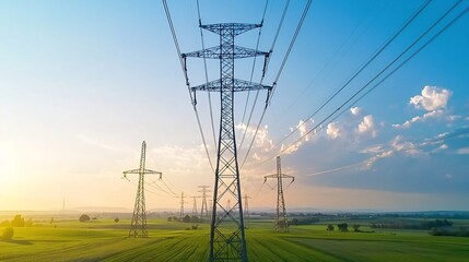 Leinwandbilder - Integrated and Efficient Energy Distribution Network Seamlessly Connecting Renewable and Conventional Power Sources with Intelligent Smart Grid Management System for a Sustainable Energy Future