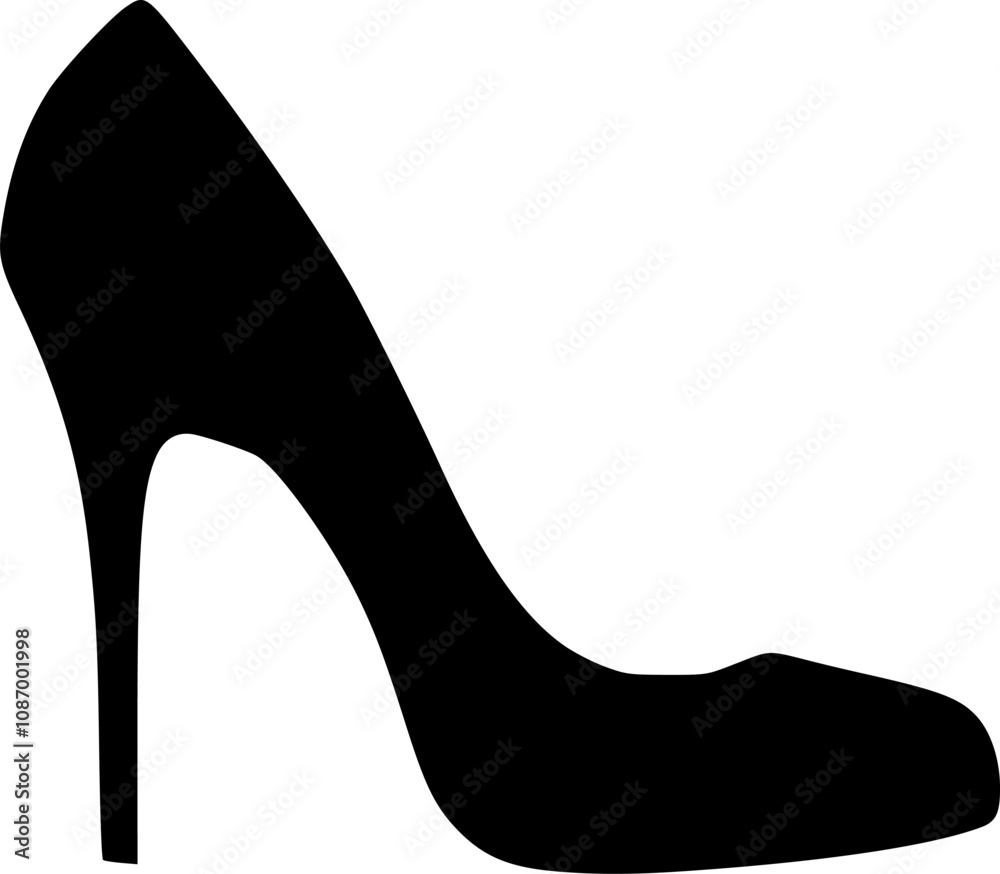 female high heels shoes vector icon. high heel shoe silhouette isolated ...