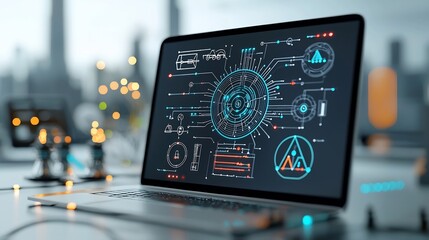 Leinwandbilder - Conceptual image of a modern power grid management hub that integrates diverse energy sources including renewable and sustainable options