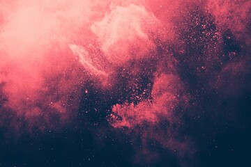 Poster - Red pink, grainy texture.