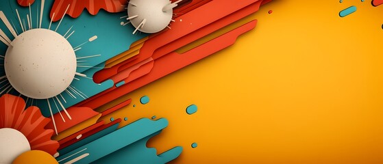 Poster - Vibrant Comic Book Inspired Abstract Background with Dramatic Cinematic Lighting Chiaroscuro Effect and Pop Art Stylized Text