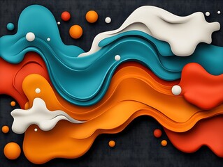 Poster - Vibrant biomorphic fluid shapes in a dynamic prismatic and surreal digital Organic forms and morphing patterns create a captivating contemporary and imaginative artwork