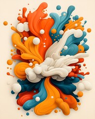 Poster - vibrant colorful abstract explosion with kaleidoscopic symmetry and psychedelic fractal patterns dyn