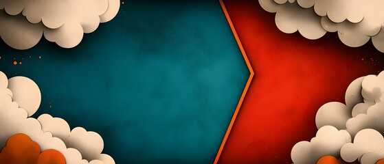 Poster - Captivating cinematic comic book background with dramatic chiaroscuro lighting interplay of light and shadow and a zoom text in a vibrant high contrast color palette