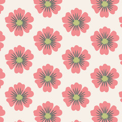 Wall Mural - pattern of seamless flowers ,vector illustration hand-drawn floral doodle background, botanical art,