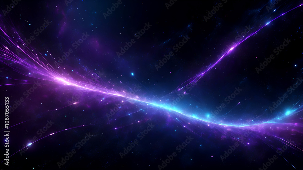 A cosmic-themed background with glowing binary codes forming ...