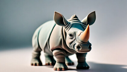 Wall Mural - detailed figurine of a rhinoceros. wildlife animal figurine, realistic, and detailed.