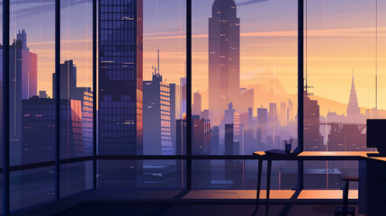 Poster - Modern Technology and Digital Innovation A Captivating Vector Background Showcasing a Vibrant Cityscape with Towering Skyscrapers night city skyline 

