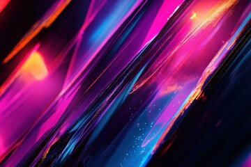 Poster - Luminous Spectrum of Neon Hues Creating Striking Visual Effects on a Background of Smooth, Elegant Surfaces Illuminated by Vibrant Colors and Dynamic Light Patterns