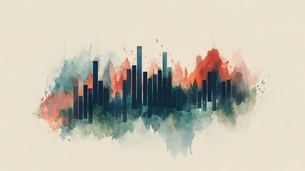 Poster - Abstract Watercolor Artwork in Digital Display Featuring Vibrant Color Combinations and Geometric Shapes, Ideal for Modern Design and Artistic Representation