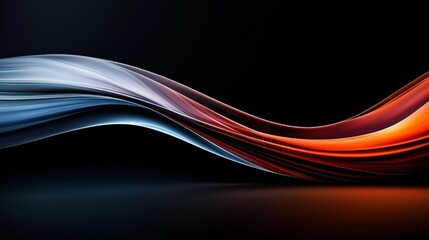 Wall Mural - Vibrant Light Ribbons on Dark Canvas, Energetic Abstract Design with Potential for Advertising Integration