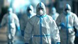 © bajita111122 - Medical team in hazmat suits disinfecting streets, epidemic control, 3D illustration