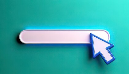 Poster - Minimalist search engine concept. Blank search bar with cursor on a teal background.