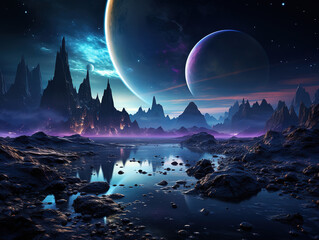 Wall Mural - outstanding fantasy endless hole landscape