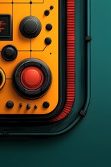 Poster - Vibrant and futuristic background featuring retrofuturistic machinery holographic interfaces and neon lit environments with an atompunk aesthetic
