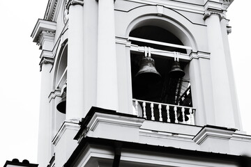 Poster - A classic black and white image of a historic bell tower.