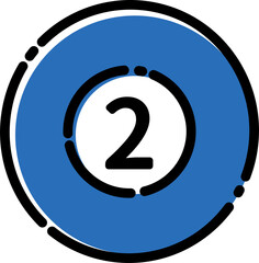 Sports outline icons-Number 2 Billiard Ball