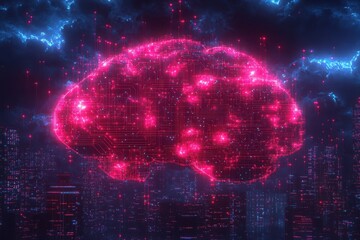 Poster - Visualizing ai advancements flowing circuitry illustrating the future of technology in a digital landscape