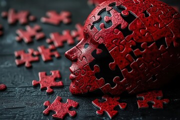 Poster - Exploring the mind conceptual head-shaped puzzle image artistic setting abstract viewpoint cognitive reflection