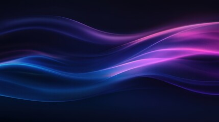 Poster - Abstract Waves Illustration with Vibrant Colors of Blue and Purple on Dark Background for Modern Design and Creative Projects
