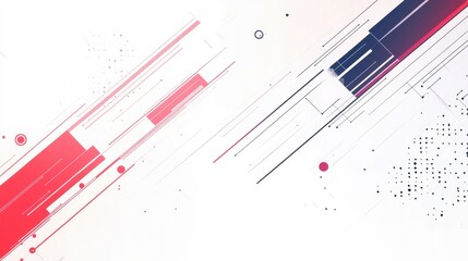 Poster - Abstract Background with Dynamic Lines and Geometric Shapes in Red and Blue Colors, Perfect for Modern Design Projects and Creative Applications