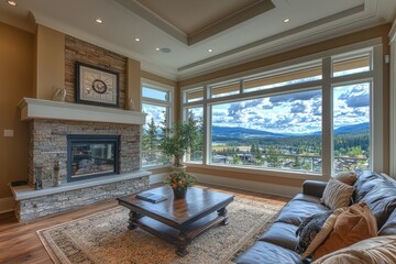 Poster - Creating a productive home office space with stunning mountain views a guide to designing your ideal workspace