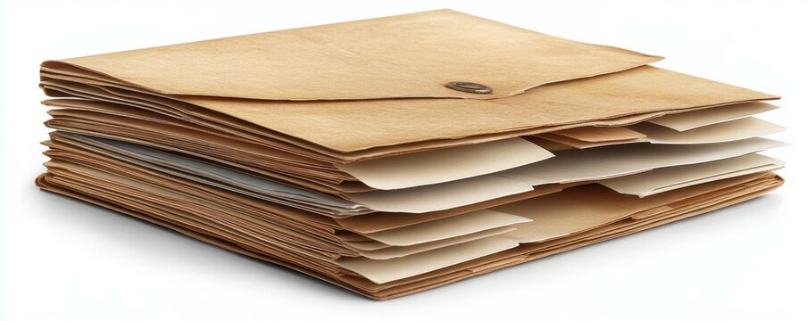 Clean, professional folder with papers sticking out.