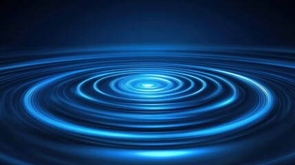 Poster - Serene Blue Water Ripples Creating Calm Waves and Soft Light Reflections in a Tranquil Atmosphere, Perfect for Relaxation or Meditation Themes