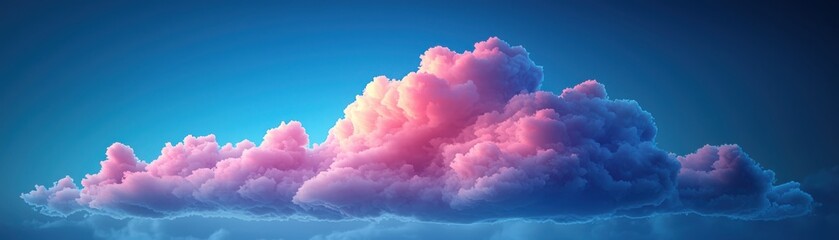 Aufkleber - Minimalist illustration of a cloud digital art simple lines tranquil environment aesthetic viewpoint contemporary concept