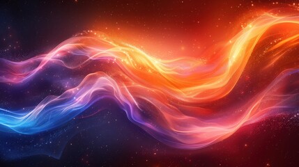 Poster - Colorful abstract waves swirl together in a dynamic pattern, creating a mesmerizing visual display of light and movement