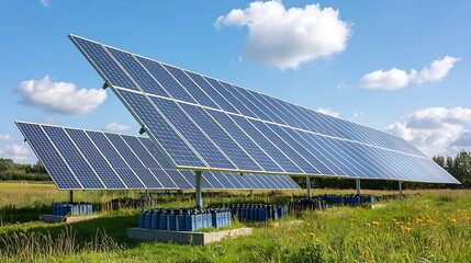 Poster - Sustainable Solar Powered Off Grid Homestead with Robust Energy Storage A self sustaining eco friendly rural home showcasing the future of renewable energy and resilient living