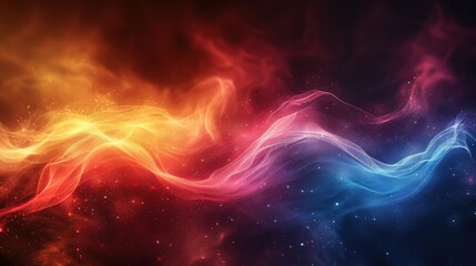 Poster - Colorful abstract waves of light swirling together in a cosmic display of vibrant energy